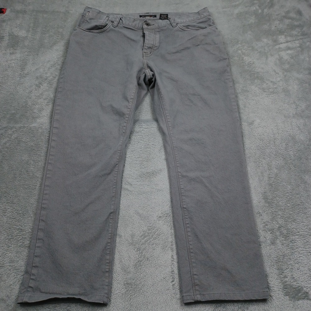 John Varvatos Jeans Mens 36x28 Gray Denim Straight Button Fly Preppy Modern
